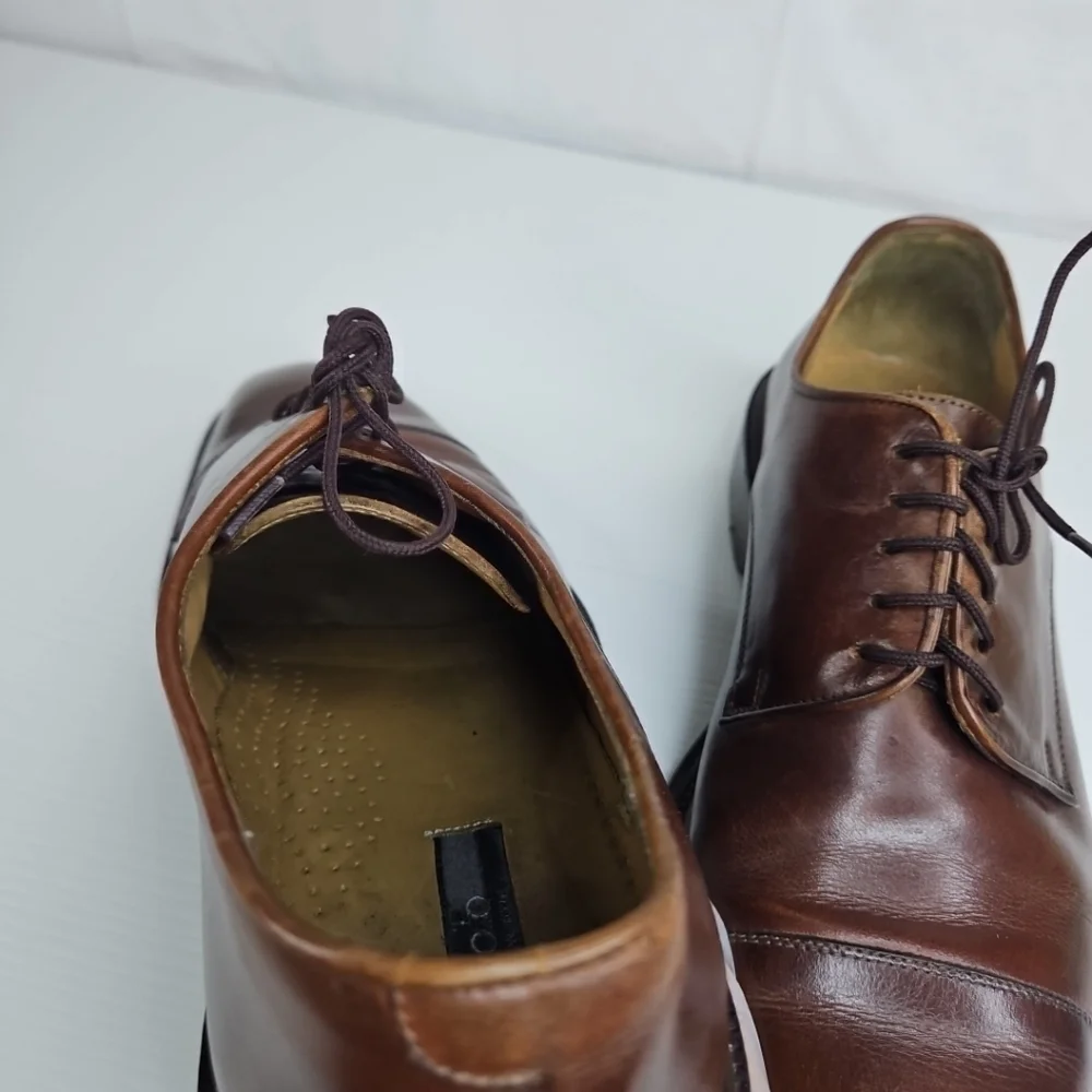 🛍Vintage Leather Dark Brown Lace Up Men's Shoes Double-Vida Made In Italy 91/2M